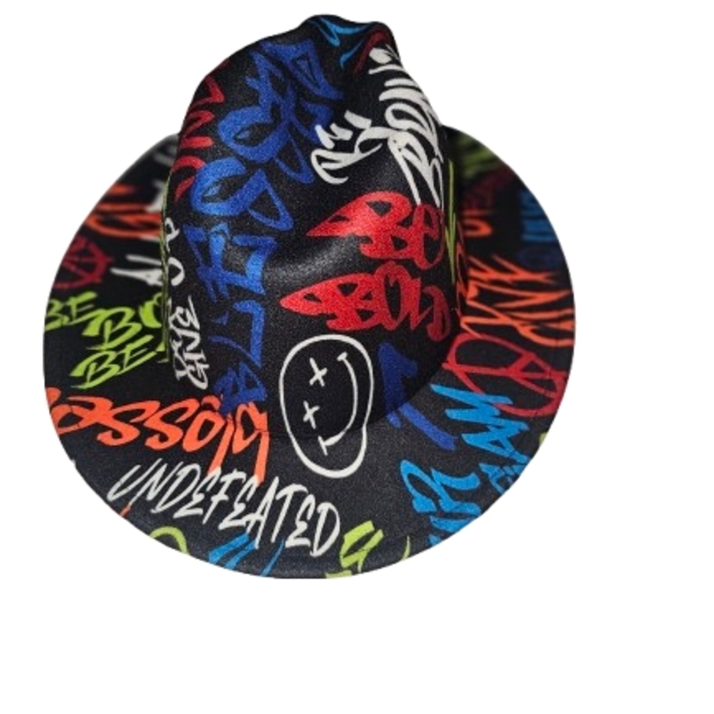Colorful Graffiti Fedora Hat OS